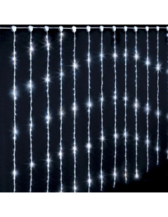 Rideau lumineux LED blanc froid 2x1 m – Effet tombé de lumière