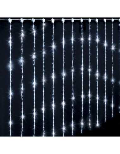 Rideau lumineux LED blanc froid 2x1 m – Effet tombé de lumière