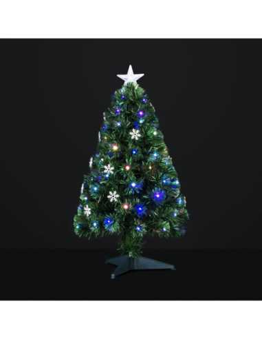 Sapin lumineux fibre optique Vilnius H90 cm – Décoration de Noël