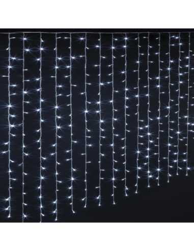 Rideau lumineux 2m 200LED blanc froid secteur