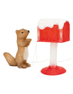 Écureuil lumineux LED blanc froid 35 × 31 cm