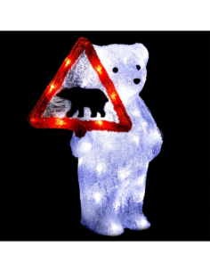 Ours lumineux LED blanc froid 27 × 39 cm