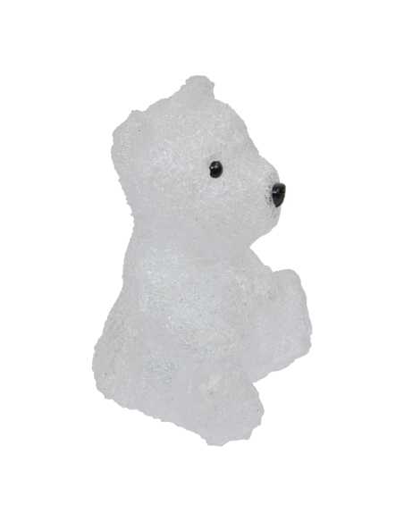 Ours assis lumineux LED blanc froid 18 × 20 cm