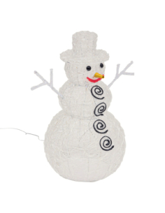 Bonhomme de neige lumineux LED blanc froid 36 × 60 cm