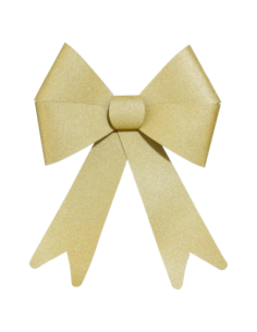 Nœud pailleté doré de Noël 30 x 19 cm