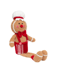 Personnage pain d’épice assis de Noël 43 cm