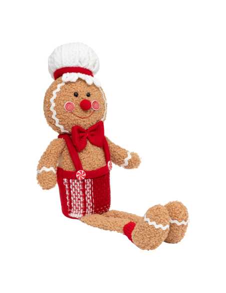 Personnage pain d’épice assis de Noël 43 cm