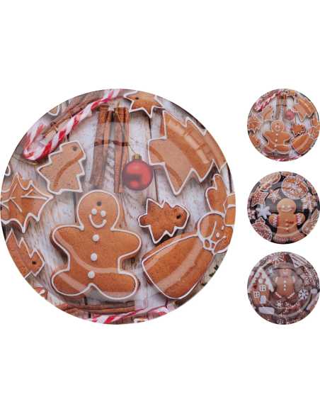 Assiette bonhomme pain d’épices Ø 26 cm aluminium – 3 modèles