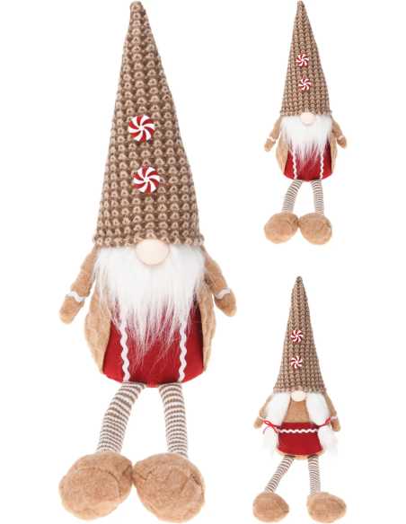 Gnome pain d’épice assis 57 cm - Déco de Noël tendre