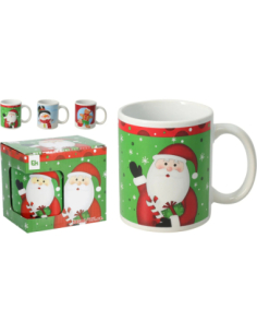 Mug Noël pain d’épices 325ml fond coloré - 3 modèles