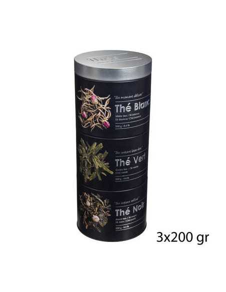 Boîte à thé 3 compartiments Black ED BR2