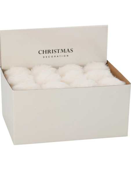 Boule de Noël fourrure blanche 8 cm
