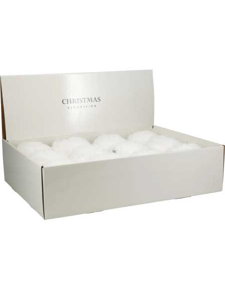 Boule de Noël fourrure blanche 12 cm