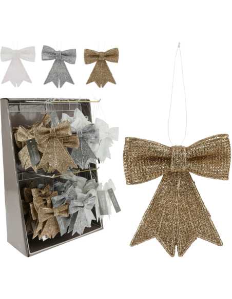 Suspension nœud pailleté 8 x 10 cm