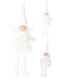 Ange blanc assis 40 cm – Décoration Noël