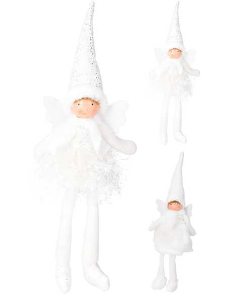 Ange blanc assis 40 cm – Décoration Noël