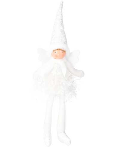 Ange blanc assis 40 cm – Décoration Noël