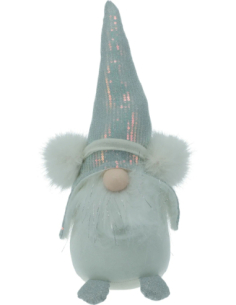 Gnome de Noël blanc 39 cm bonnet pailleté 2
