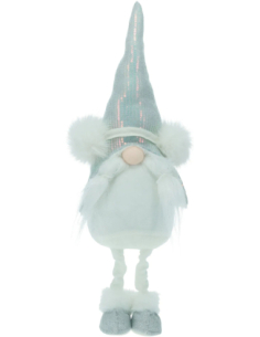 Gnome de Noël blanc 51 cm bonnet pailleté 2