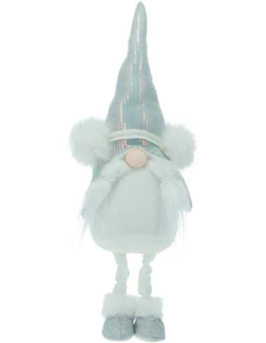 Gnome de Noël blanc 51 cm bonnet pailleté
