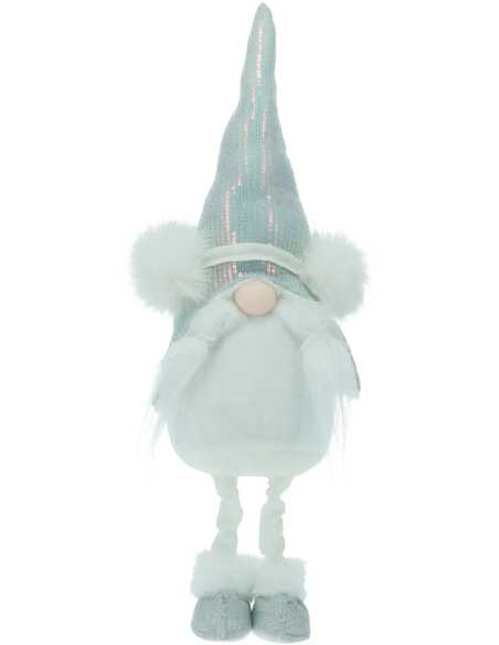 Gnome de Noël blanc 51 cm bonnet pailleté
