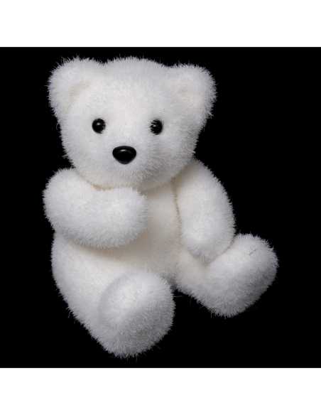 Ours blanc assis 15 cm déco de Noël