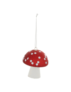 2 Champignons Déco Noël 9 cm - Style Forêt Enchantée