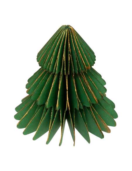 2 Mini Sapins Papier Vert 6 cm - Cavaliers Éco Noël