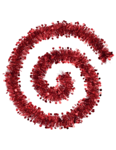 Guirlande boa rouge brillante 4 plis 2 m