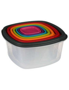 Boîtes plastique carrées Colors Set Lot de 7