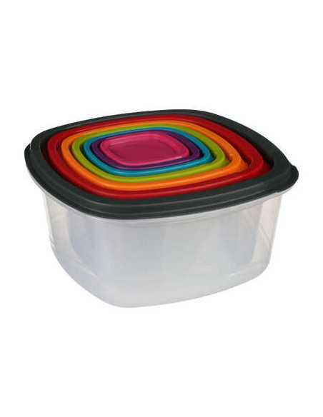 Boîtes plastique carrées Colors Set Lot de 7