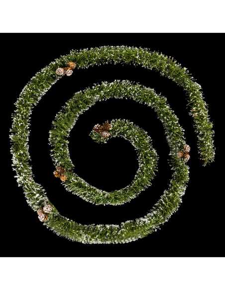 Guirlande verte floquée 2,7 m 4 plis pour Noël