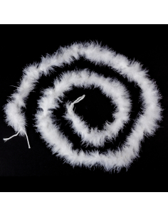 Guirlande Plumes Boa Blanc 160 cm - Déco Glamour Noël
