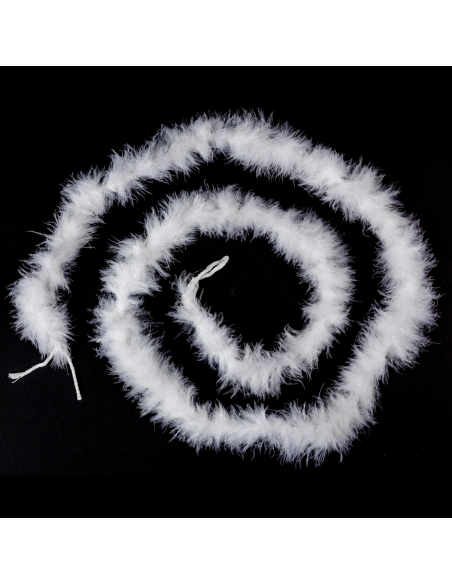 Guirlande Plumes Boa Blanc 160 cm - Déco Glamour Noël