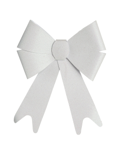 Nœud décoratif blanc pailleté