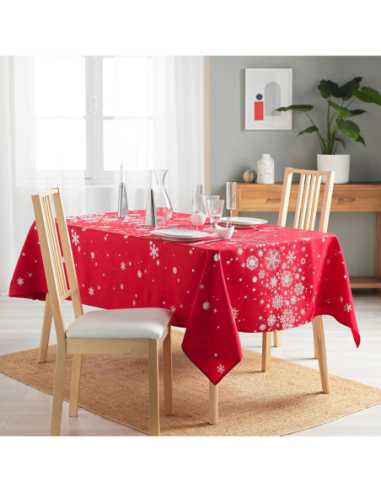 Nappe de Noël Constellation rouge 150 x 300 cm - Antitache et infroissable