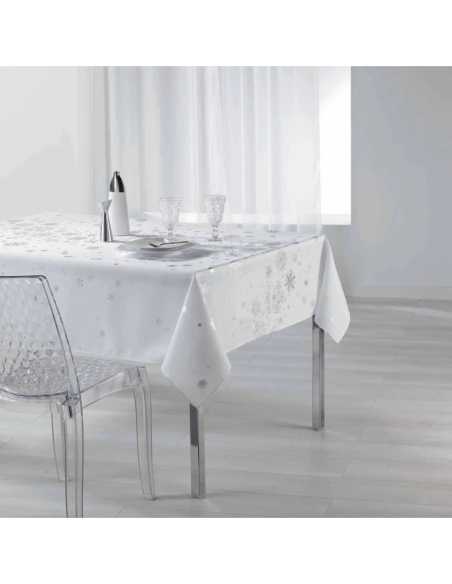 Nappe Noël Constellation blanche 150 x 240 cm - Antitache et infroissable