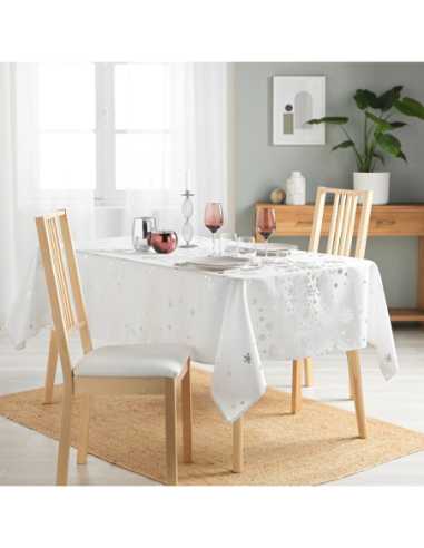Nappe de Noël Constellation blanche 150 x 300 cm - Antitache et infroissable