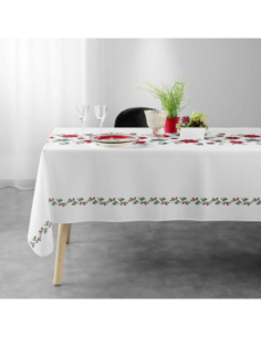 Nappe de Noël Isadora blanche 150 x 300 cm - Antitache et infroissable 2