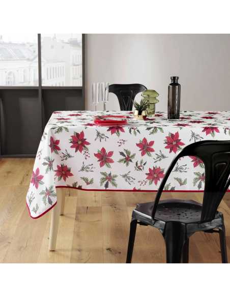 Nappe Noël Amaryllis 150 x 240 cm - Antitache et infroissable