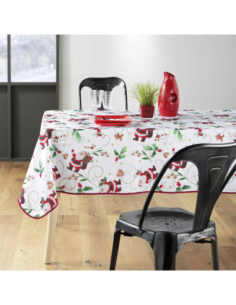 Nappe Noël Père Noël blanche 150 x 240 cm - Antitache et infroissable 2