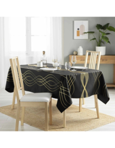 Nappe Noël Elona noir/or 150 x 240 cm - Antitache et infroissable 2