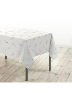 Nappe Adora blanc et or Noël 140 x 240 cm - Microfibre