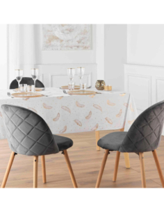 Nappe Adora blanc et or Noël 140 x 240 cm - Microfibre 2