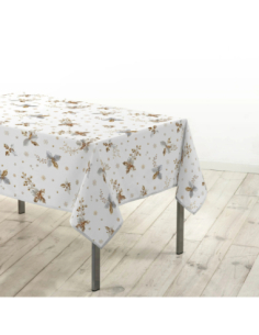 Nappe Noël Guido blanche 150 x 240 cm - Antitache et infroissable