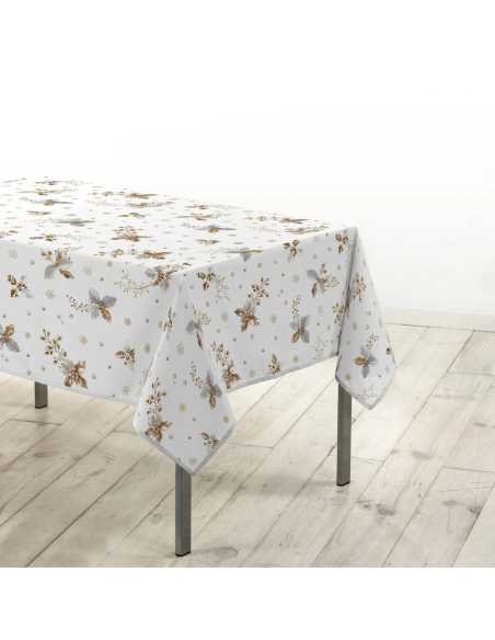 Nappe Noël Guido blanche 150 x 240 cm - Antitache et infroissable