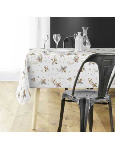 Nappe Noël Guido blanche 150 x 240 cm - Antitache et infroissable