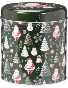 Boîte à gâteaux Noël Ø17 cm H18 cm - format moyen festif