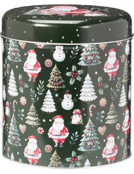 Boîte à gâteaux Noël Ø17 cm H18 cm - format moyen festif
