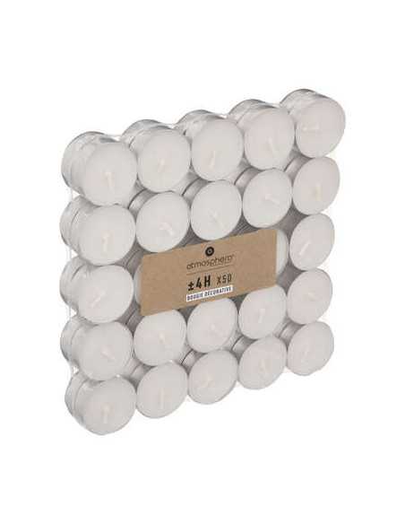 Bougies chauffe-plat Many blanches Lot de 50